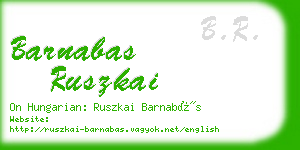 barnabas ruszkai business card